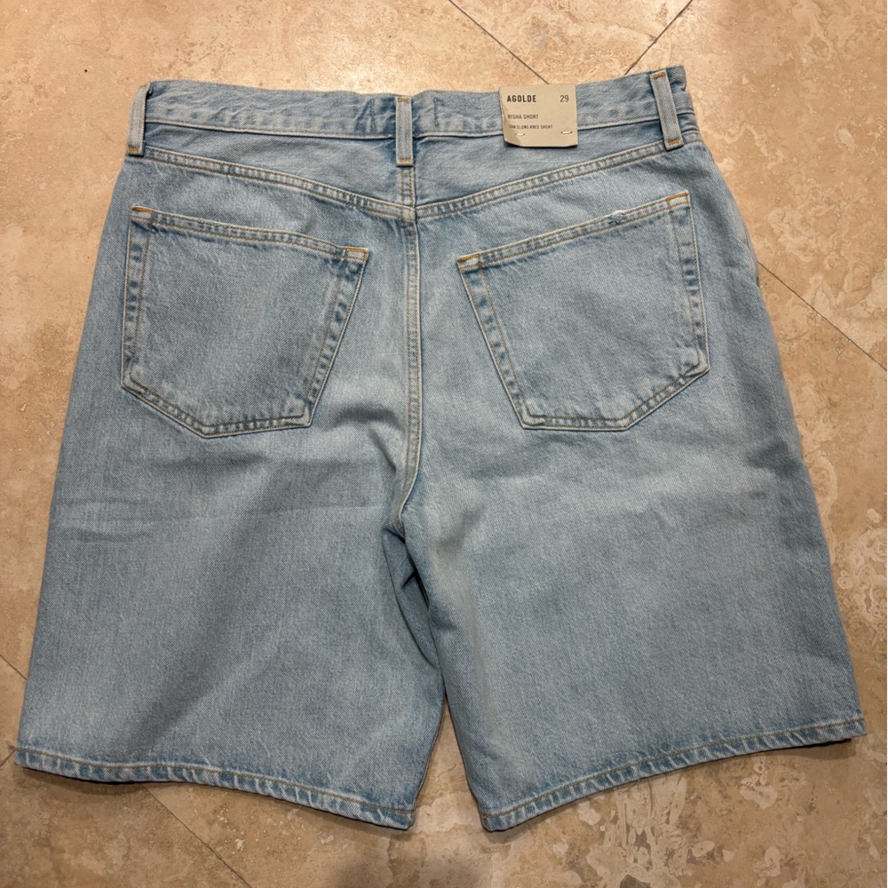 NWT Agolde Light Wash Denim Jean Shorts - Picture 7 of 9